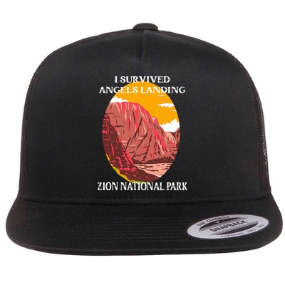 I Survived Angels Landing Hike Zion National Park Utah Flatbill Hat