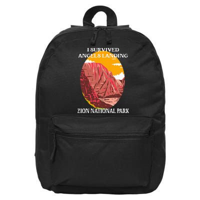I Survived Angels Landing Hike Zion National Park Utah 16 in Basic Backpack