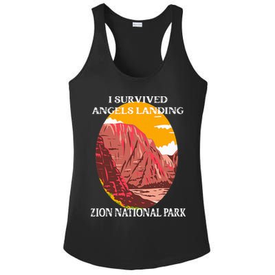 I Survived Angels Landing Hike Zion National Park Utah Ladies PosiCharge Competitor Racerback Tank