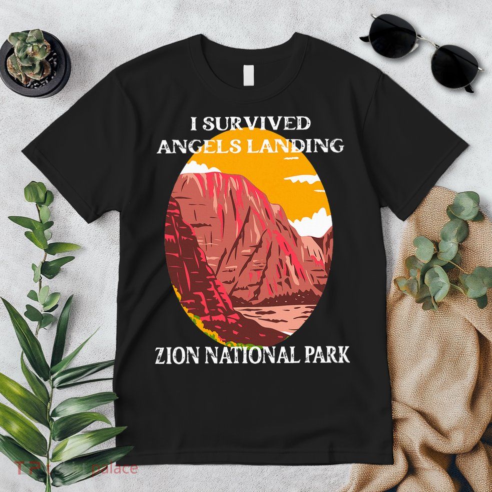 I Survived Angels Landing Hike Zion National Park Utah Premium T-Shirt