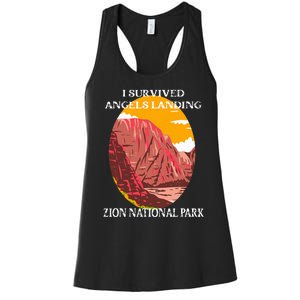 I Survived Angels Landing Hike Zion National Park Utah Women's Racerback Tank