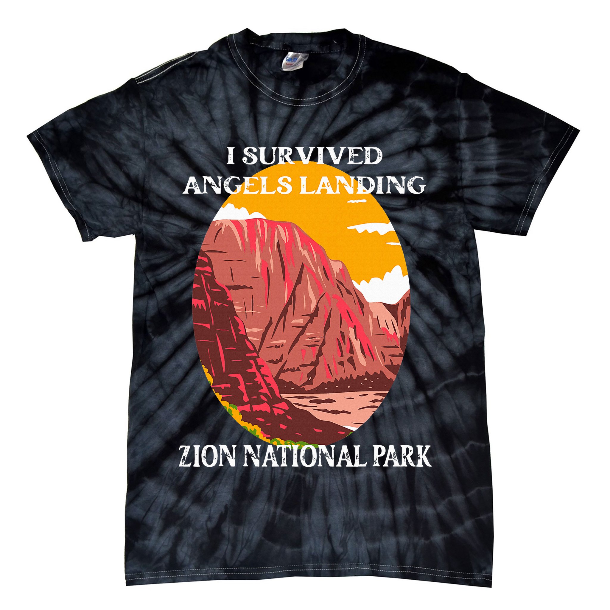 I Survived Angels Landing Hike Zion National Park Utah Tie-Dye T-Shirt