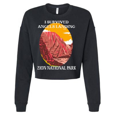 I Survived Angels Landing Hike Zion National Park Utah Cropped Pullover Crew