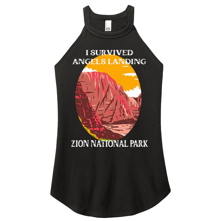 I Survived Angels Landing Hike Zion National Park Utah Women's Perfect Tri Rocker Tank
