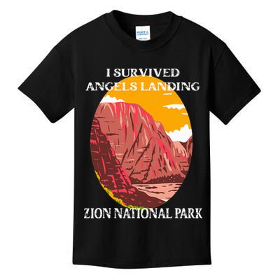 I Survived Angels Landing Hike Zion National Park Utah Kids T-Shirt