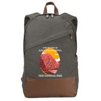 I Survived Angels Landing Hike Zion National Park Utah Cotton Canvas Backpack