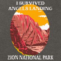 I Survived Angels Landing Hike Zion National Park Utah Cotton Canvas Backpack
