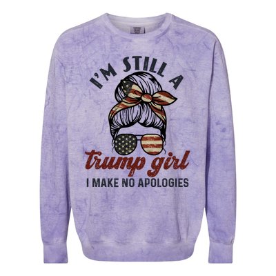 IM Still A Trump I Make No Apologies Trump 2024 Gift Colorblast Crewneck Sweatshirt