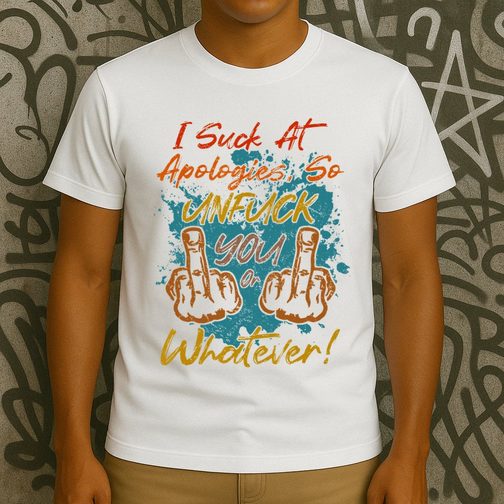I Suck At Apologies Funny Sarcastic Sarcasm Sassy Saying T-Shirt