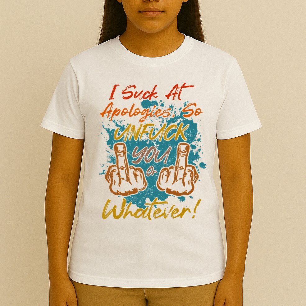 I Suck At Apologies Funny Sarcastic Sarcasm Sassy Saying T-Shirt