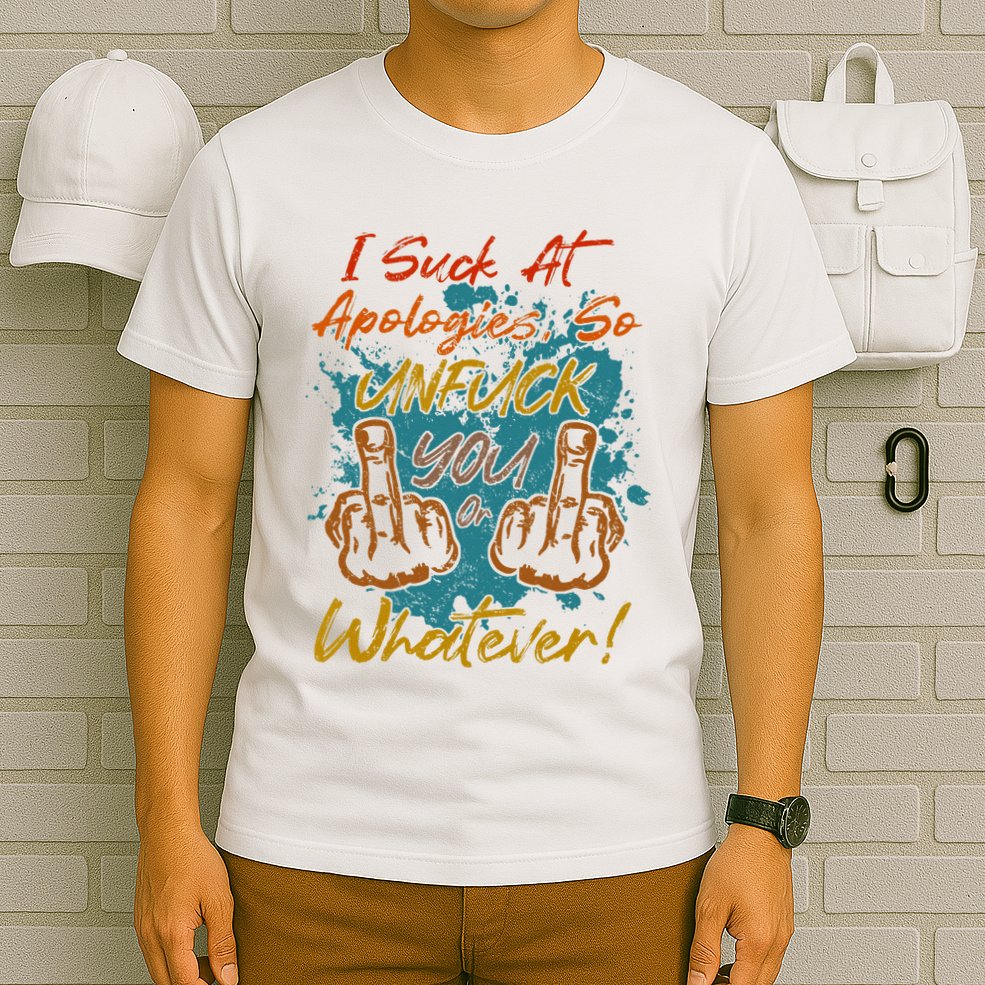 I Suck At Apologies Funny Sarcastic Sarcasm Sassy Saying T-Shirt