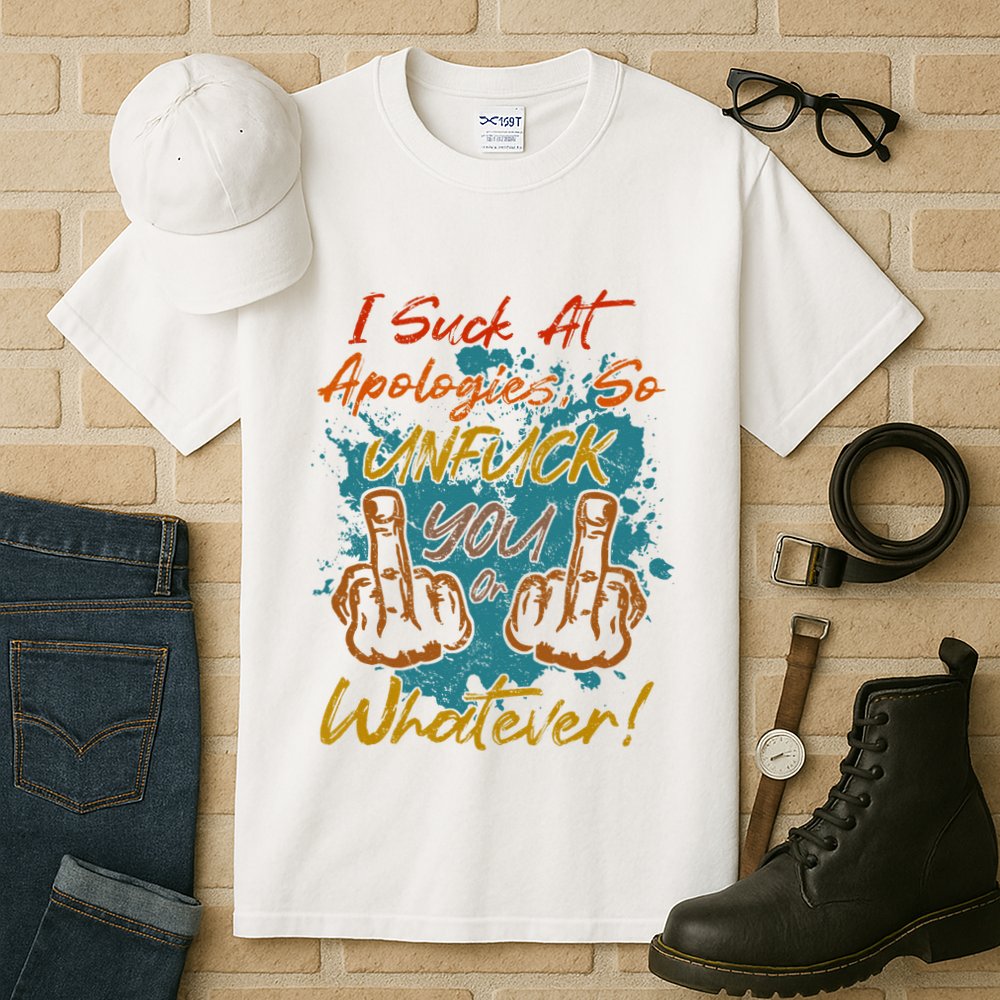 I Suck At Apologies Funny Sarcastic Sarcasm Sassy Saying Tall T-Shirt