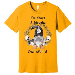 Im Short And Mouth Deal With It Gomes Ghost Halloween Raglan Premium T-Shirt