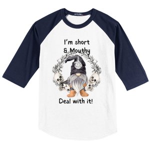 Im Short And Mouth Deal With It Gomes Ghost Halloween Raglan Baseball Sleeve Shirt