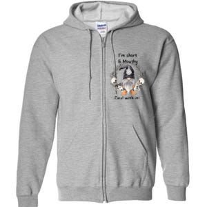 Im Short And Mouth Deal With It Gomes Ghost Halloween Raglan Full Zip Hoodie