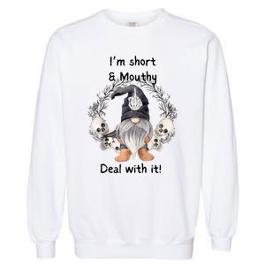 Im Short And Mouth Deal With It Gomes Ghost Halloween Raglan Garment-Dyed Sweatshirt