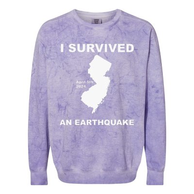 I Survived An Earthquake April 5th 2024 Colorblast Crewneck Sweatshirt