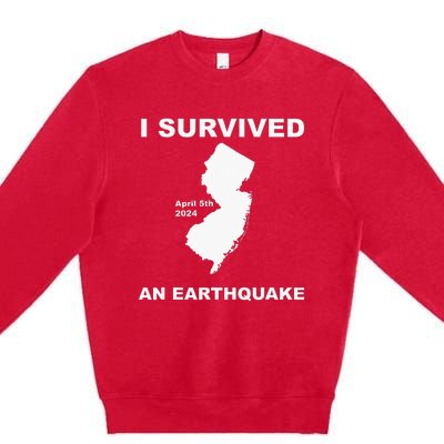 I Survived An Earthquake April 5th 2024 Premium Crewneck Sweatshirt