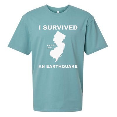 I Survived An Earthquake April 5th 2024 Sueded Cloud Jersey T-Shirt