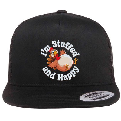 IM Stuffed And Happy Funny Thanksgiving And Turkey Day Design Gift Flatbill Hat