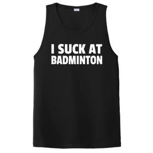 I Suck At Badminton Badminton Player Sport Cross Shuttlecock Gift PosiCharge Competitor Tank