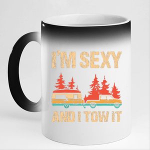 Im Sexy And I Tow It Bigfoot Camp Trees Hike Hiking Camping 11oz Black Color Changing Mug