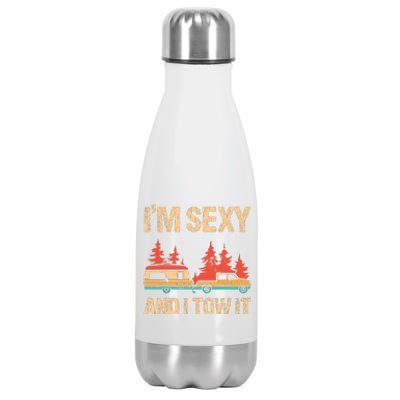 Im Sexy And I Tow It Bigfoot Camp Trees Hike Hiking Camping Stainless Steel Insulated Water Bottle