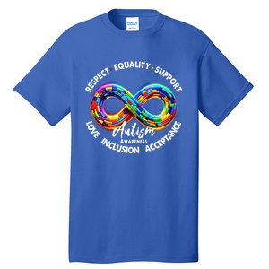 Infinity Symbol Autism Awareness Respect Equality Support Gift Tall T-Shirt