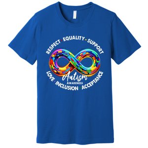 Infinity Symbol Autism Awareness Respect Equality Support Gift Premium T-Shirt