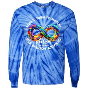 Infinity Symbol Autism Awareness Respect Equality Support Gift Tie-Dye Long Sleeve Shirt