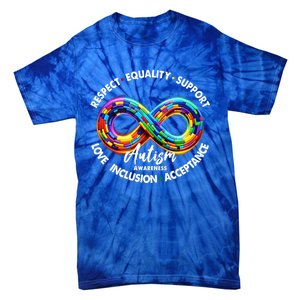 Infinity Symbol Autism Awareness Respect Equality Support Gift Tie-Dye T-Shirt