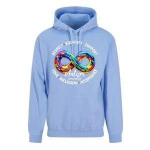 Infinity Symbol Autism Awareness Respect Equality Support Gift Unisex Surf Hoodie