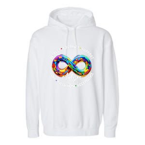 Infinity Symbol Autism Awareness Respect Equality Support Gift Garment-Dyed Fleece Hoodie