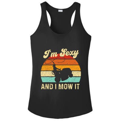 Im Sexy And I Mow It Landscaper Lawn Trimmer Landscaping Ladies PosiCharge Competitor Racerback Tank