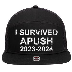 I Survived Apush 2024 For Students Teachers 7 Panel Mesh Trucker Snapback Hat