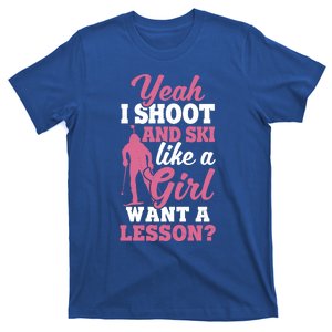 I Shoot And Ski Like Ski Shooter Skiing Biathlon Great Gift T-Shirt