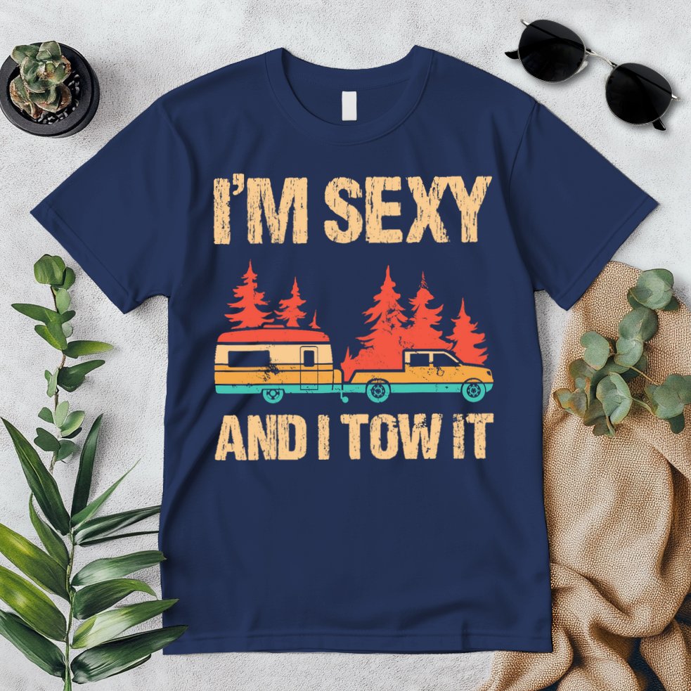 IM Sexy And I Tow It Bigfoot Camp Trees Hike Hiking Camping Premium T-Shirt