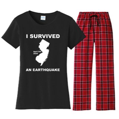 I Survived An Earthquake April 5th 2024 Women's Flannel Pajama Set