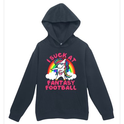 I Suck At Fantasy Football Loser Trophy Unicorn Rainbow Urban Pullover Hoodie