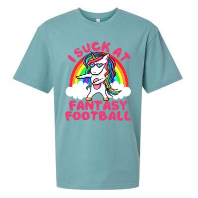 I Suck At Fantasy Football Loser Trophy Unicorn Rainbow Sueded Cloud Jersey T-Shirt