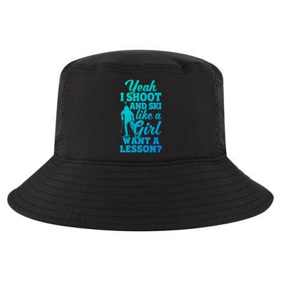 I Shoot And Ski Like Ski Shooter Skiing Biathlon Great Gift Cool Comfort Performance Bucket Hat