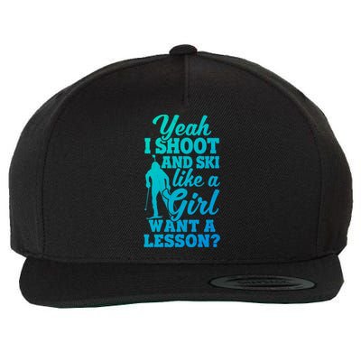 I Shoot And Ski Like Ski Shooter Skiing Biathlon Great Gift Wool Snapback Cap