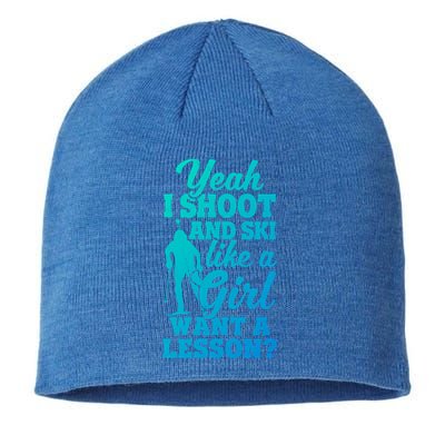 I Shoot And Ski Like Ski Shooter Skiing Biathlon Great Gift Sustainable Beanie