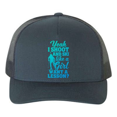 I Shoot And Ski Like Ski Shooter Skiing Biathlon Great Gift Yupoong Adult 5-Panel Trucker Hat