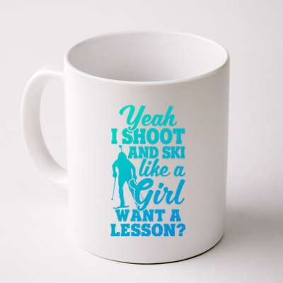 I Shoot And Ski Like Ski Shooter Skiing Biathlon Great Gift Coffee Mug