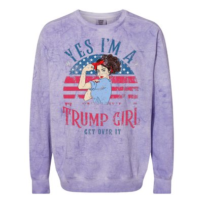 IM Still A Trump Girl I Make No Apologies Trump 2024 Women Colorblast Crewneck Sweatshirt