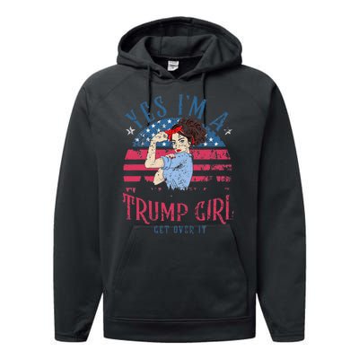 IM Still A Trump Girl I Make No Apologies Trump 2024 Women Performance Fleece Hoodie