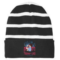 IM Still A Trump Girl I Make No Apologies Trump 2024 Women Striped Beanie with Solid Band