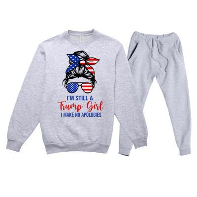 IM Still A Trump Girl Make No Apologies Patriotic Premium Crewneck Sweatsuit Set