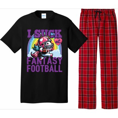 I Suck At Fantasy Football Unicorn Rainbow Loser Pajama Set